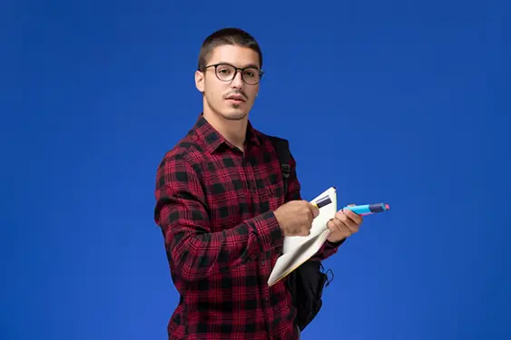 An education counselor talking to a student.